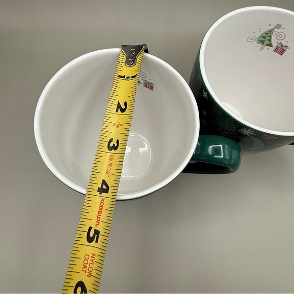 Set of 2 Starbucks 2003 Christmas Barista Coffee Mugs Holiday Trees Gifts 20 oz - Picture 8 of 11
